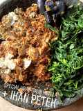 Urap daun ketela + ikan petek
