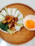 Vegan Bánh Hỏi with Crispy Pork Substitute