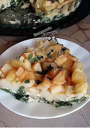 Une photo de Gratin d'épinards et pommes de terre