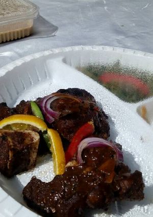 A picture of T bone steak.