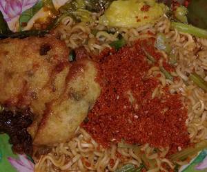 Mudah Cepat Memasak Mie goreng kangkung terasi pedas Enak Sederhana