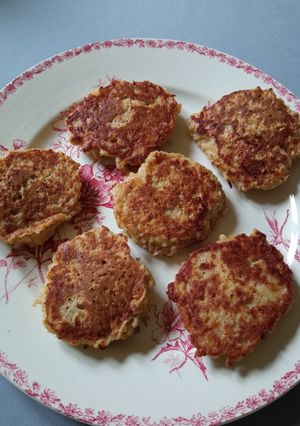 Une photo de Galettes flocons d'avoine et pommes (40 calories par galette)