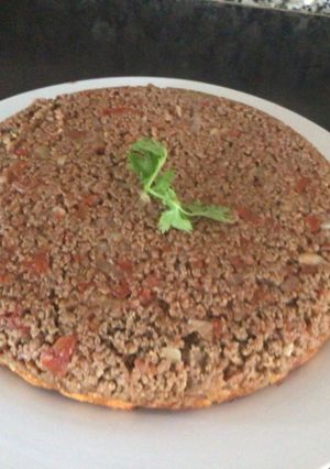 Una foto de Pie invertido de carne molida