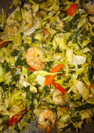 Foto resep OSENG BUNGA PEPAYA & DAUN SINGKONG (anti pahit)