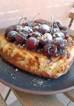 Una foto de Tarta de queso de cerezas