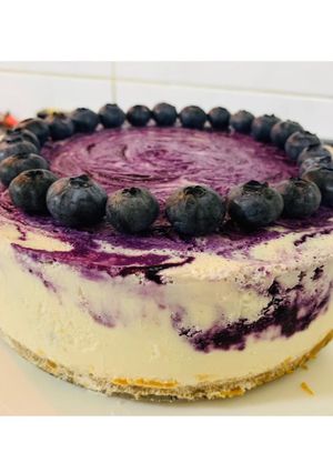 A picture of Blueberry Cheese Cake.