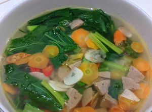 Foto resep 24) Sayur Bening Sawi Ijo wortel & Baso