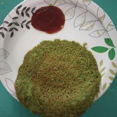 A picture of Split green gram and spinach chilla.