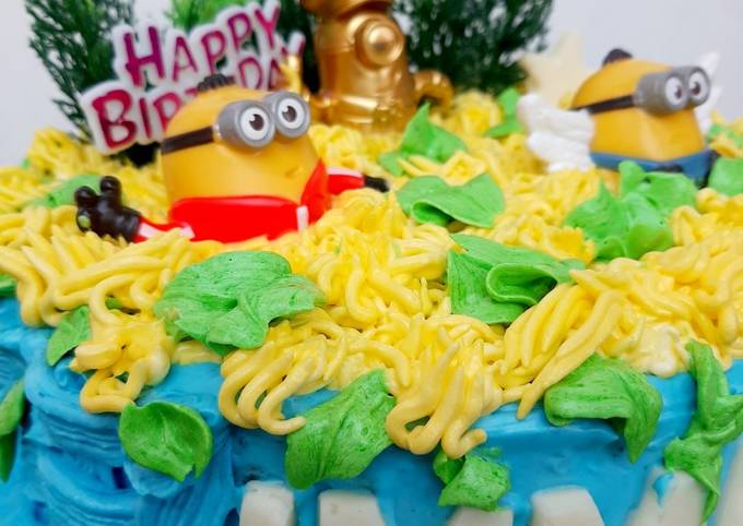 Bagaimana Menyiapkan Tart Kue Ulang Tahun base Bolu Jadul 4 Telur, Enak