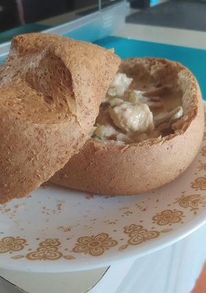 Una foto de PanneCook de pollo con champiñones