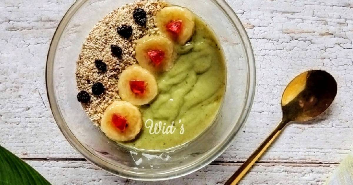 Resep Smoothies Bowl, Alpokat Pisang Bayam oleh Wids Kitchen 🍀🌷 Cookpad