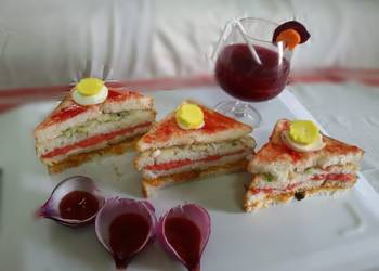 The New Way Making Recipe Classic fruit mix club sandwich Yummy