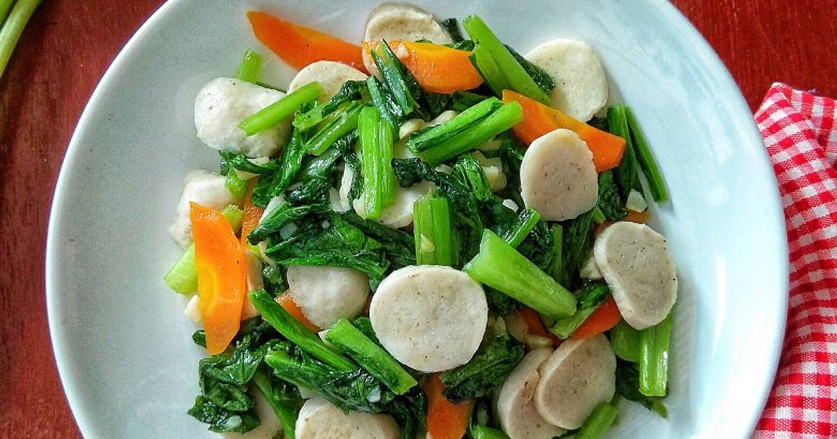 Resep Tumis Sawi Bakso Ikan Oleh Nay's Kitchen - Cookpad