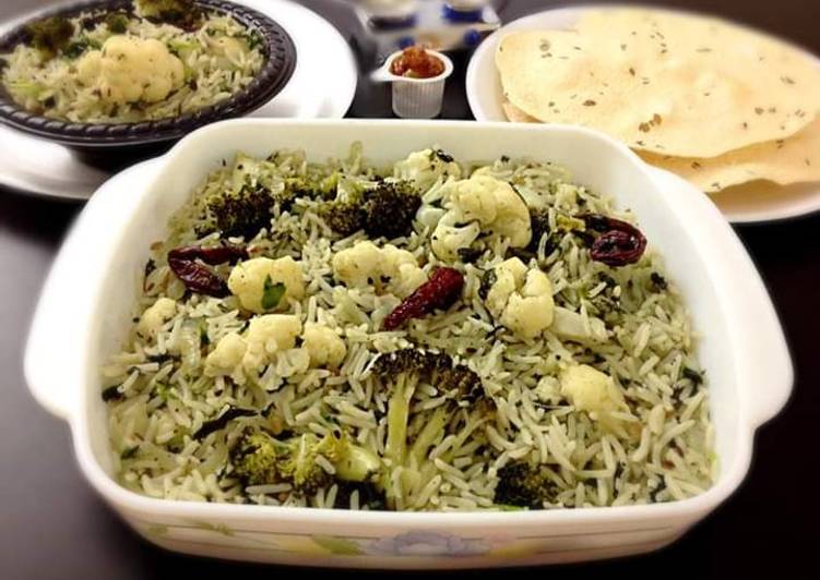 Recipe of Quick Cauliflower Broccoli Herbed Rice