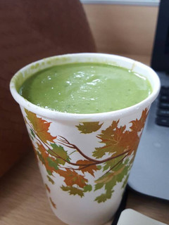 A picture of Smoothie(Spinach cucumber avocado and apple).