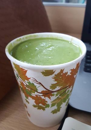 A picture of Smoothie(Spinach cucumber avocado and apple).