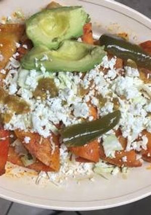 Una foto de Enchiladas de papa y chorizo