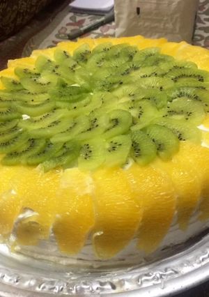 صورة لوصفة كيك البرتقال والكيوي 🥝🍊