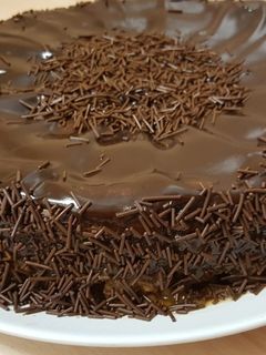 Una foto de Cheesecake con chocolate negro