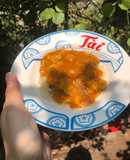 Nui gà sốt cà ri rau củ