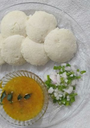 A picture of Idli sambar.