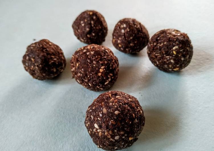 Recipe of Any-night-of-the-week Chocolate sesame peanut laddu