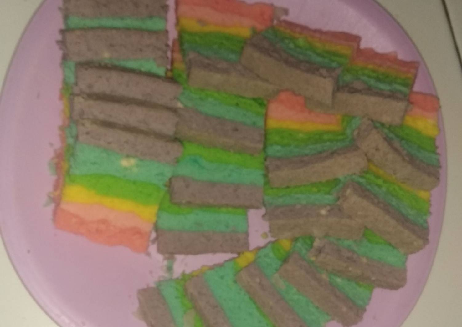 Resep Rainbow cake kukus ny.liem oleh Mylea Sahertian - Cookpad