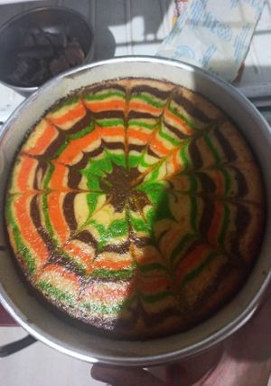 A picture of Rainbow cake.