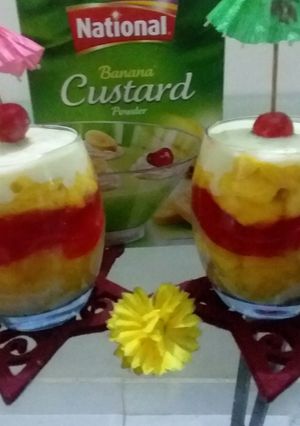 A picture of Mango jelly custard.