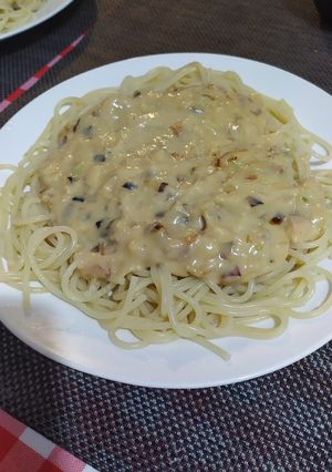 Una foto de Salsa de puerro y panceta para pasta