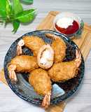 Khoai môn bọc tôm chiên giòn