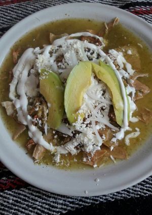 Una foto de Chilaquiles verdes