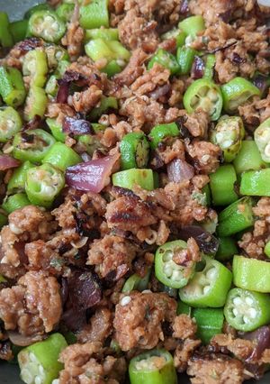 Foto de Carne moída do Futuro com quiabo