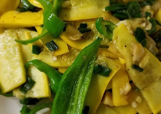 Step-by-Step Guide to Prepare Gordon Ramsay Quick Sauté: Shishito with yellow squash