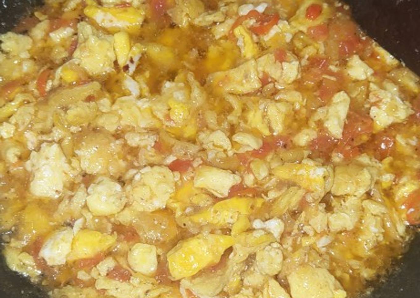 Telur dadar berkuah pedas