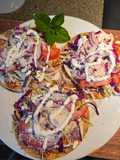 Chicken Tostadas with Chipotle Sauce