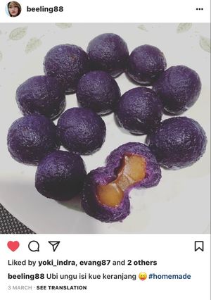 Foto resep Ubi ungu isi kue kranjang/dodol
