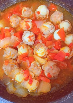 Hình của món Xíu mại sốt cà.