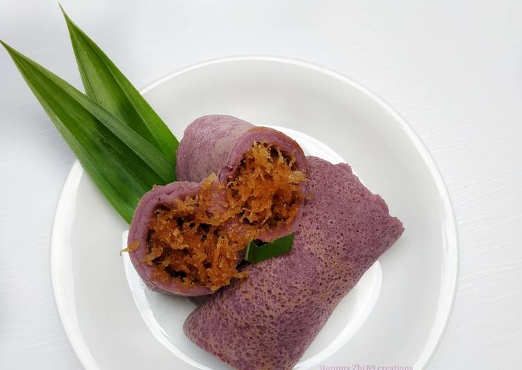 Langkah Mudah untuk Menyiapkan Dadar Gulung Ubi Ungu yang Lezat Sekali