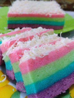 Foto resep Rainbow cake kukus