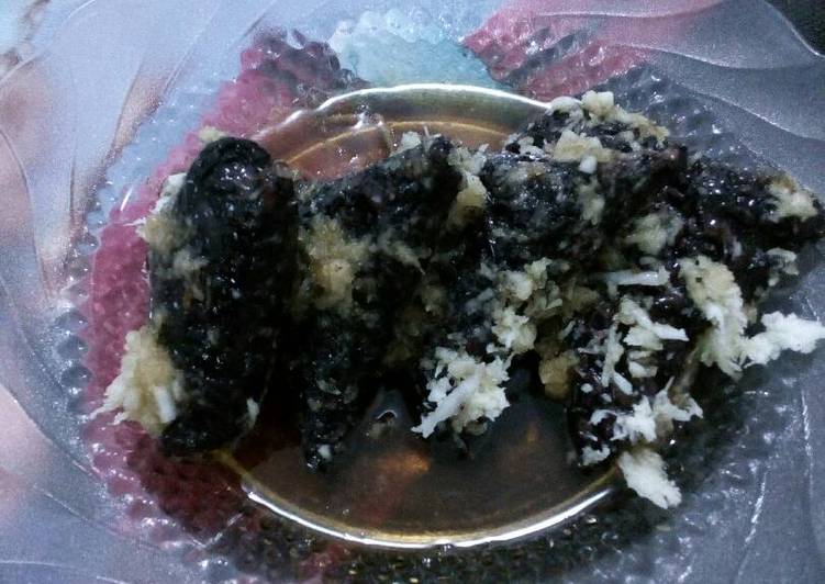 resep cara membuat Lupis ketan hitam