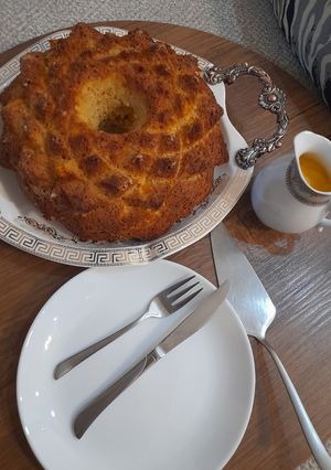 عکسی از دستور کیک انبه با سس انبه