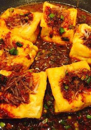Hình của món Đậu phụ "nhét" miến tàu.