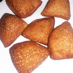 A picture of Simsim coated mahambris #Mykidsfavouritedishcontest.