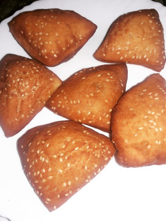 A picture of Simsim coated mahambris #Mykidsfavouritedishcontest.