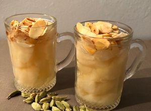 Une photo de Soupe de poires à la cardamome