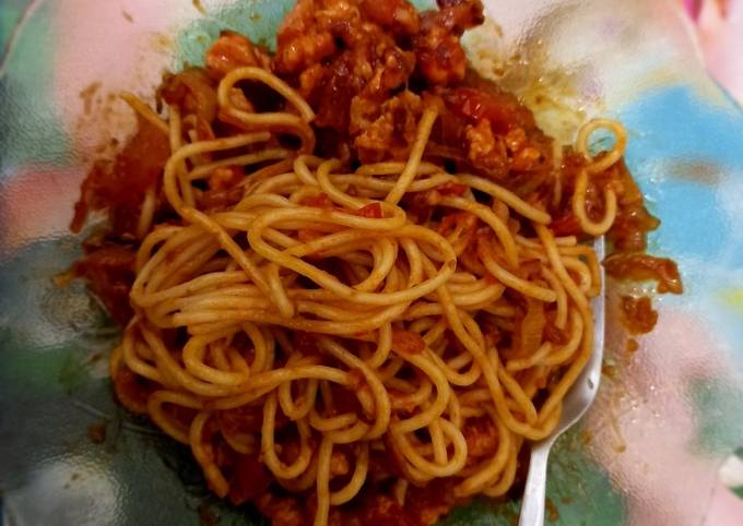 Spaghetti (eksperimen 1 - ayam)