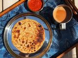 Sattu Paratha with Tamatar Lahsun Chutney