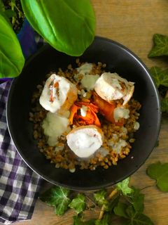 Une photo de Ballottines de poulet aux tomates séchées basilic et champignon