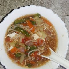 A picture of Soupy noodles.